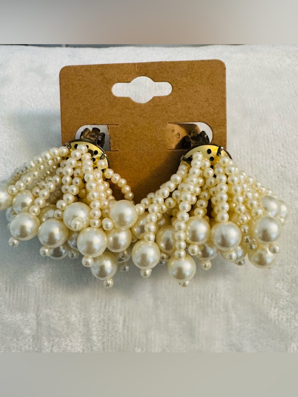 Pearl Cluster Tassel Drop Earrings - Vintage Beauties